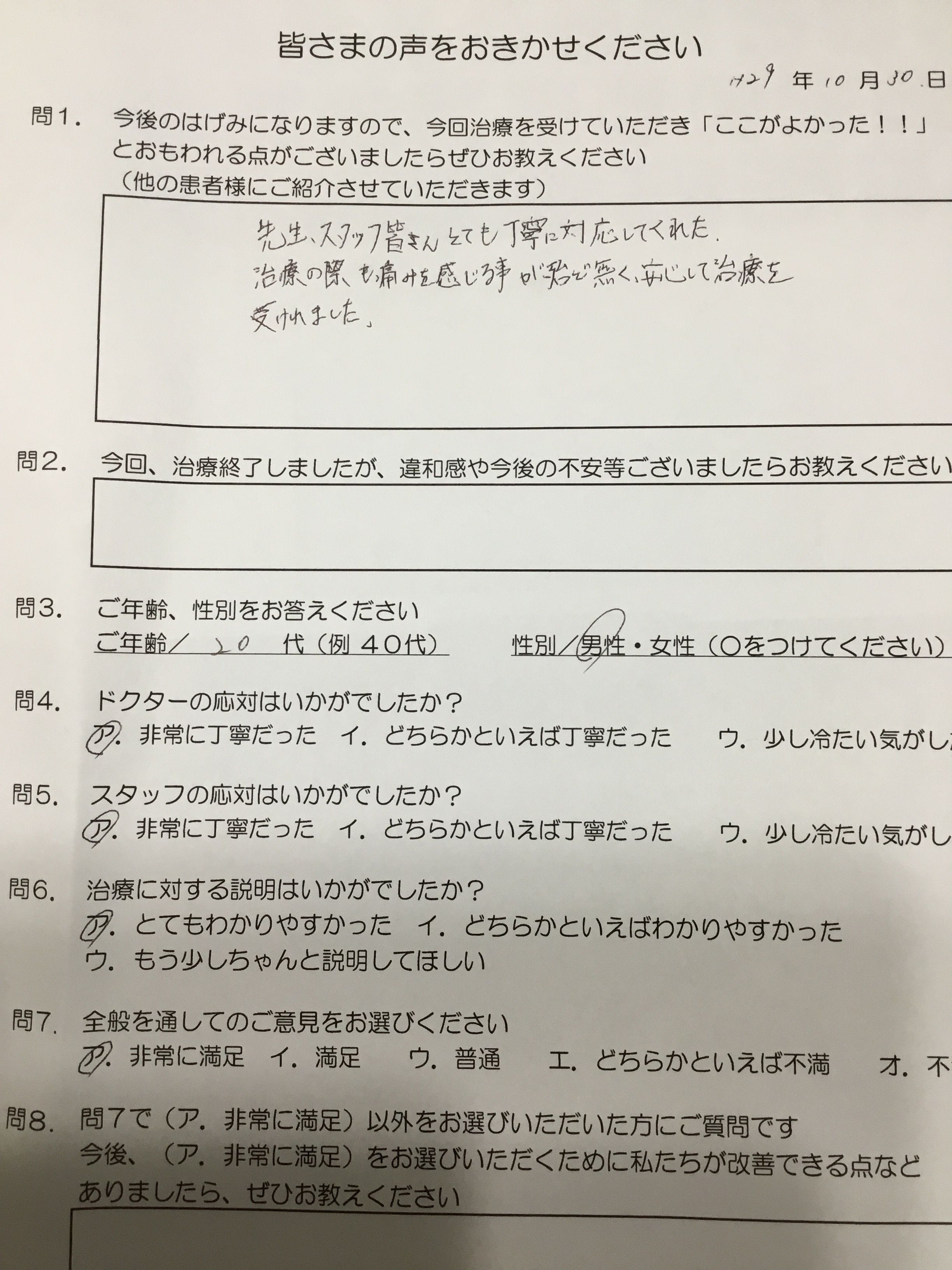 患者の声
