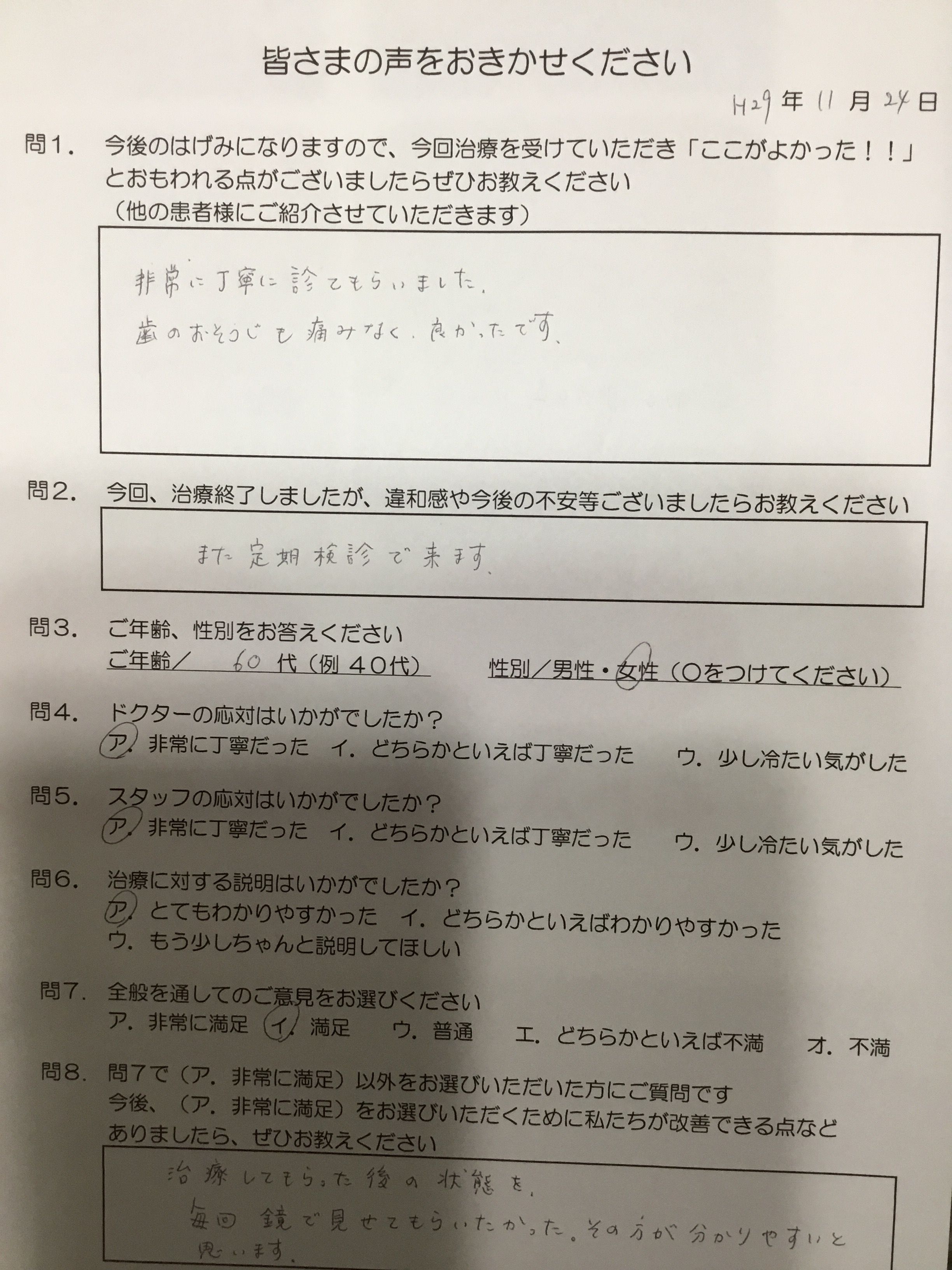 患者さんの声